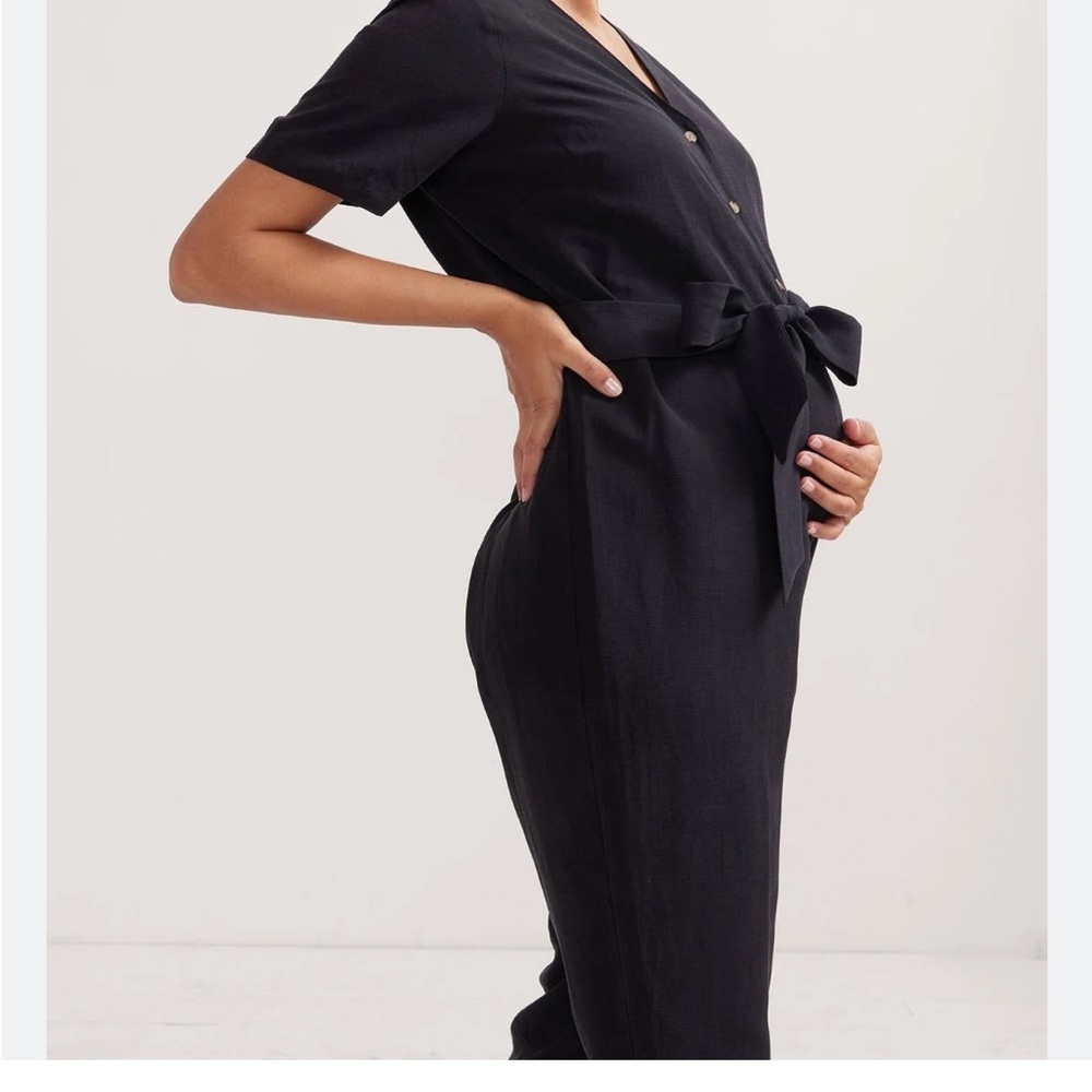 Hatch Noelle Black Button-Front Jumpsuit
